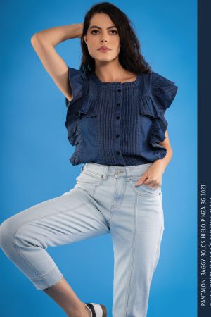 Blusa Bolos de Denim
