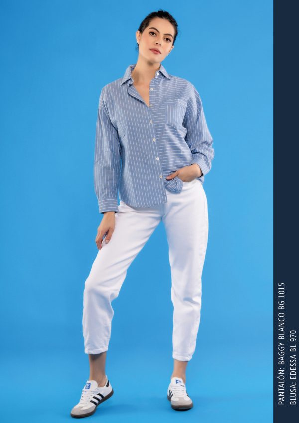 Camisa Edessa Celeste con Rayas