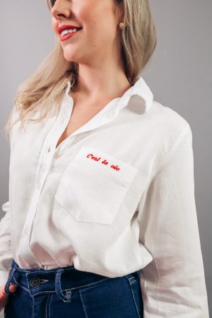 Camisa Blanco Bordado
