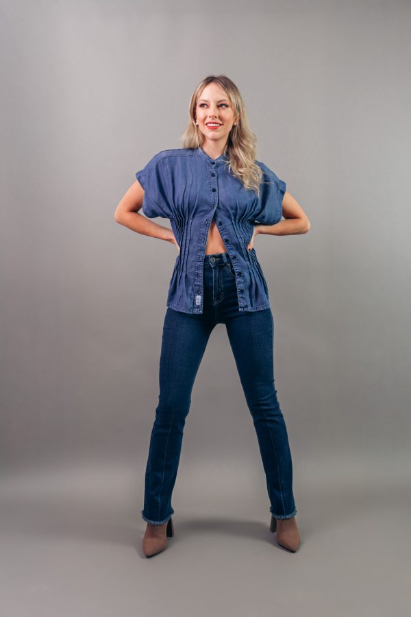 Blusa Denim Kimono - Imagen 2