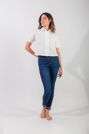 Blusa blanca manga corta
