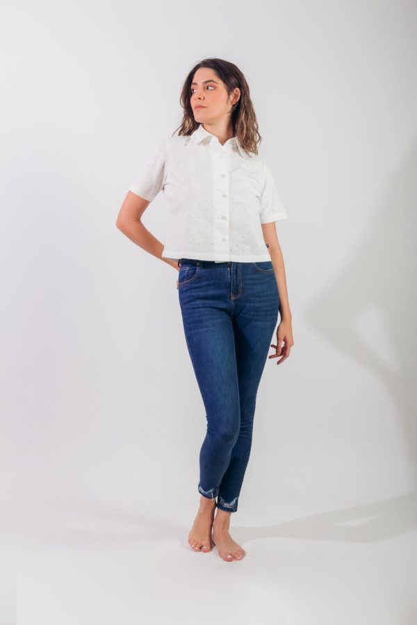Blusa blanca manga corta