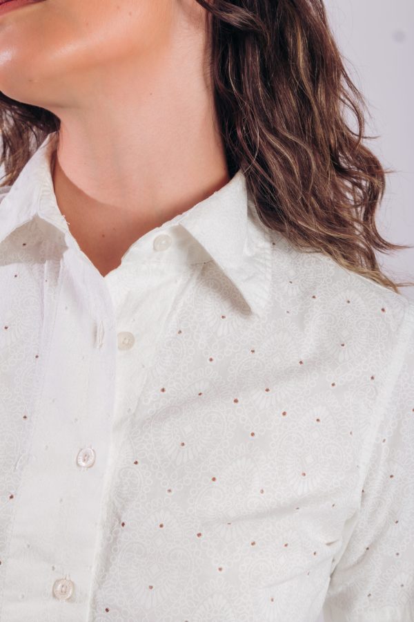 Blusa blanca manga corta - Imagen 2