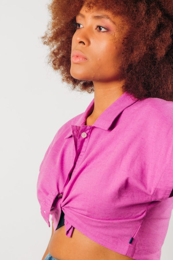 Blusa manga corta fucsia - Imagen 3