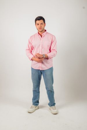 Camisa rosa manga larga