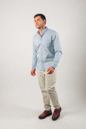 Camisa celeste manga larga