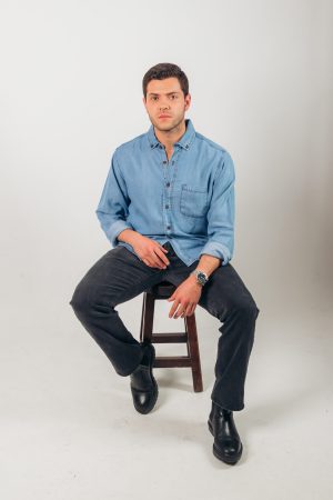Camisa denim hielo manga larga