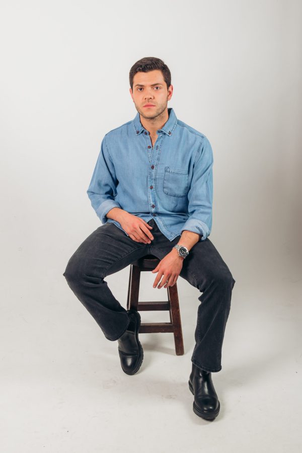 Camisa denim hielo manga larga