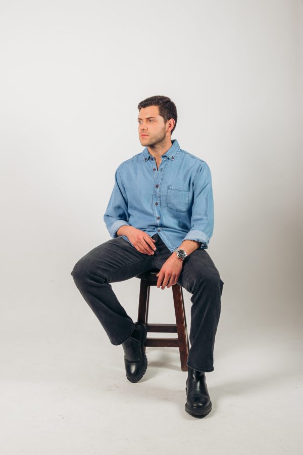 Camisa denim hielo manga larga - Imagen 2