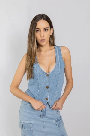 CHALECO VINTAGE DENIM
