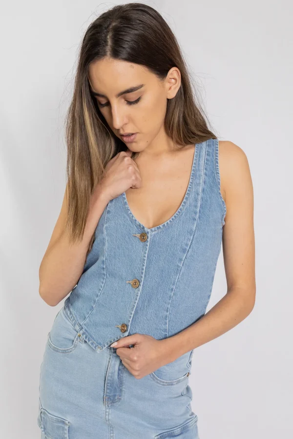 CHALECO VINTAGE DENIM - Imagen 2